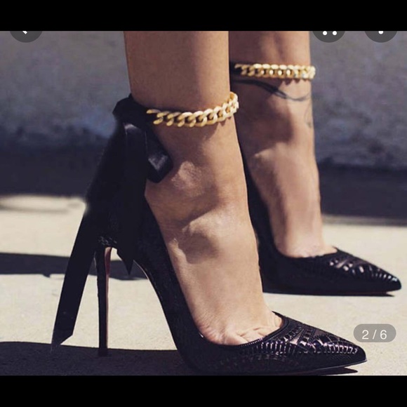 👠 SEXY BOW TIED ANKLE CHAINS ❤️ - Picture 6 of 7